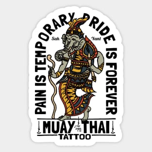 Vintage Muay Thai Tattoo Sak Yant Hermit Elephant Sticker